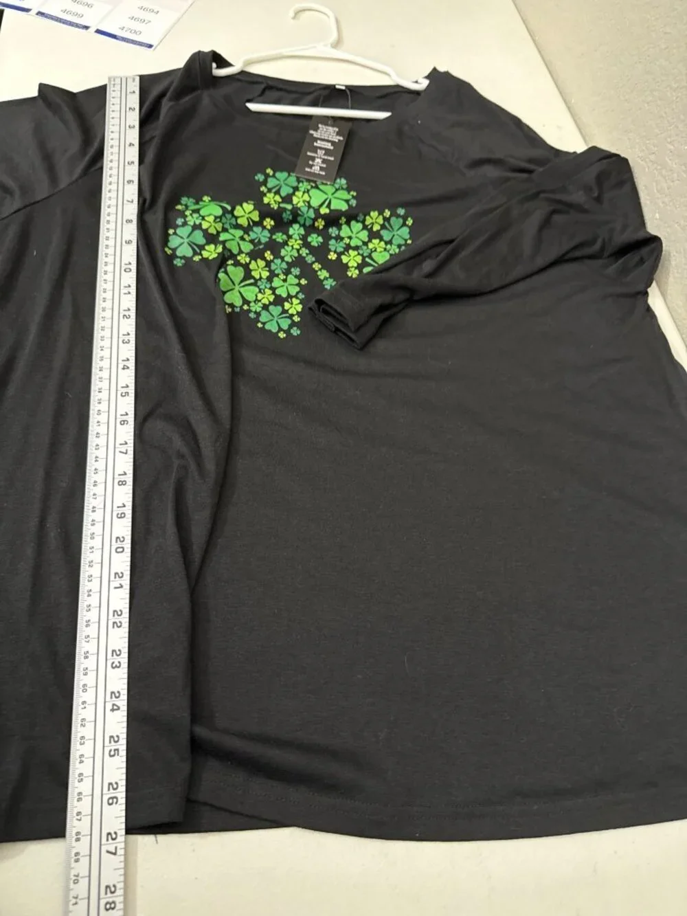 Yoplanet Shirt Womens 3XL Black Green Shamrock Design